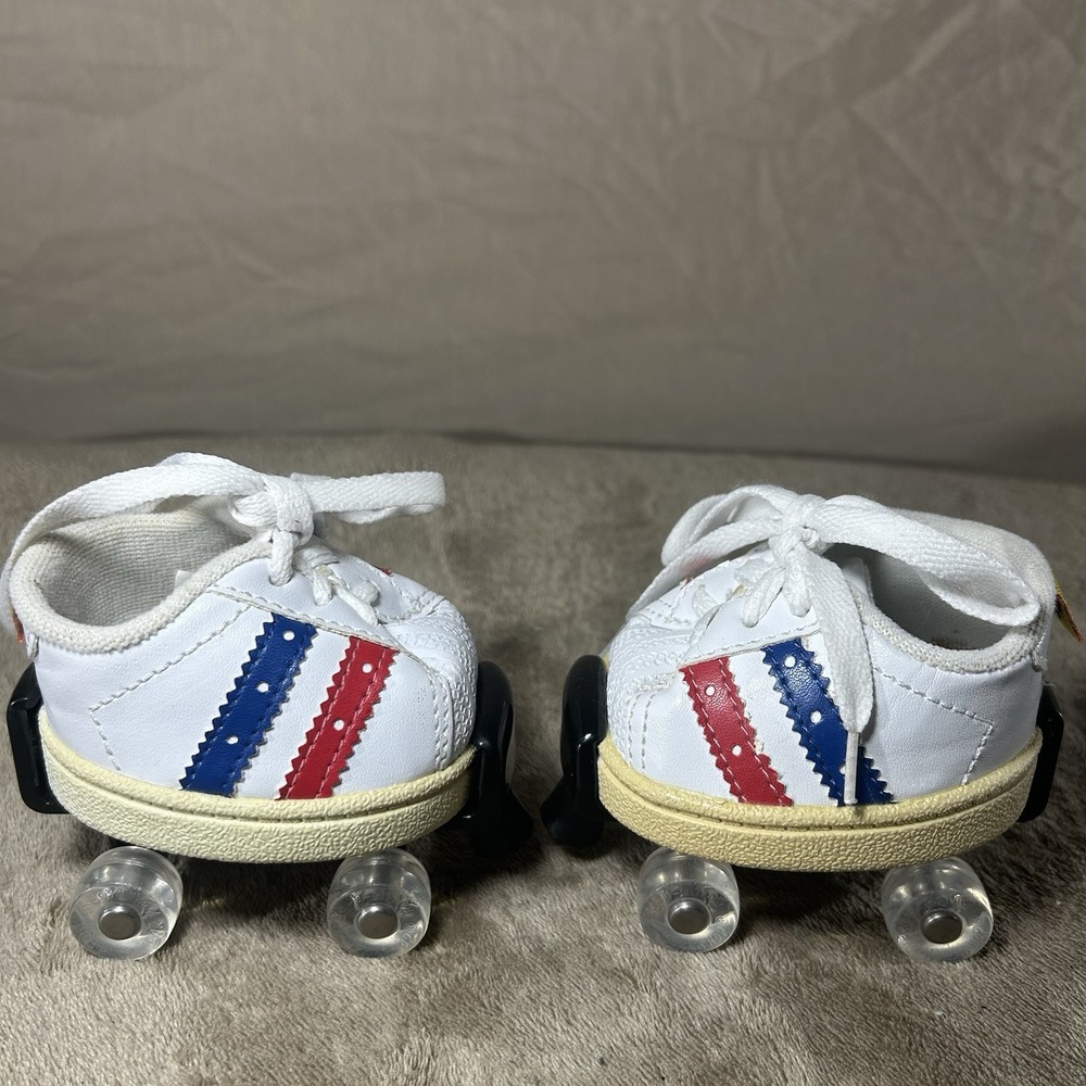 Lot of 2 Build-A-Bear Workshop Roller Skates Y2K White Red Blue Striped 2009